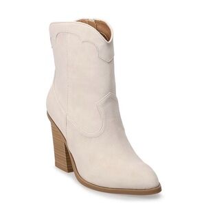 LC Lauren Conrad Cream Ankle Booties